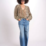top scollo v PRINT027 CREAM sea ny 