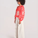 camicia con ricamo fiori SERAFINA 099 POPPY sea ny 