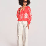 camicia con ricamo fiori SERAFINA 099 POPPY sea ny 
