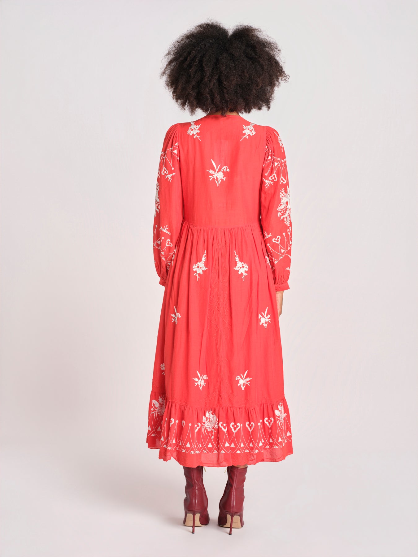 abito con ricamo fiori SERAFINA DRESS 100 POPPY sea ny 