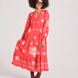 abito con ricamo fiori SERAFINA DRESS 100 POPPY sea ny 