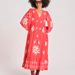 abito con ricamo fiori SERAFINA DRESS 100 POPPY sea ny 