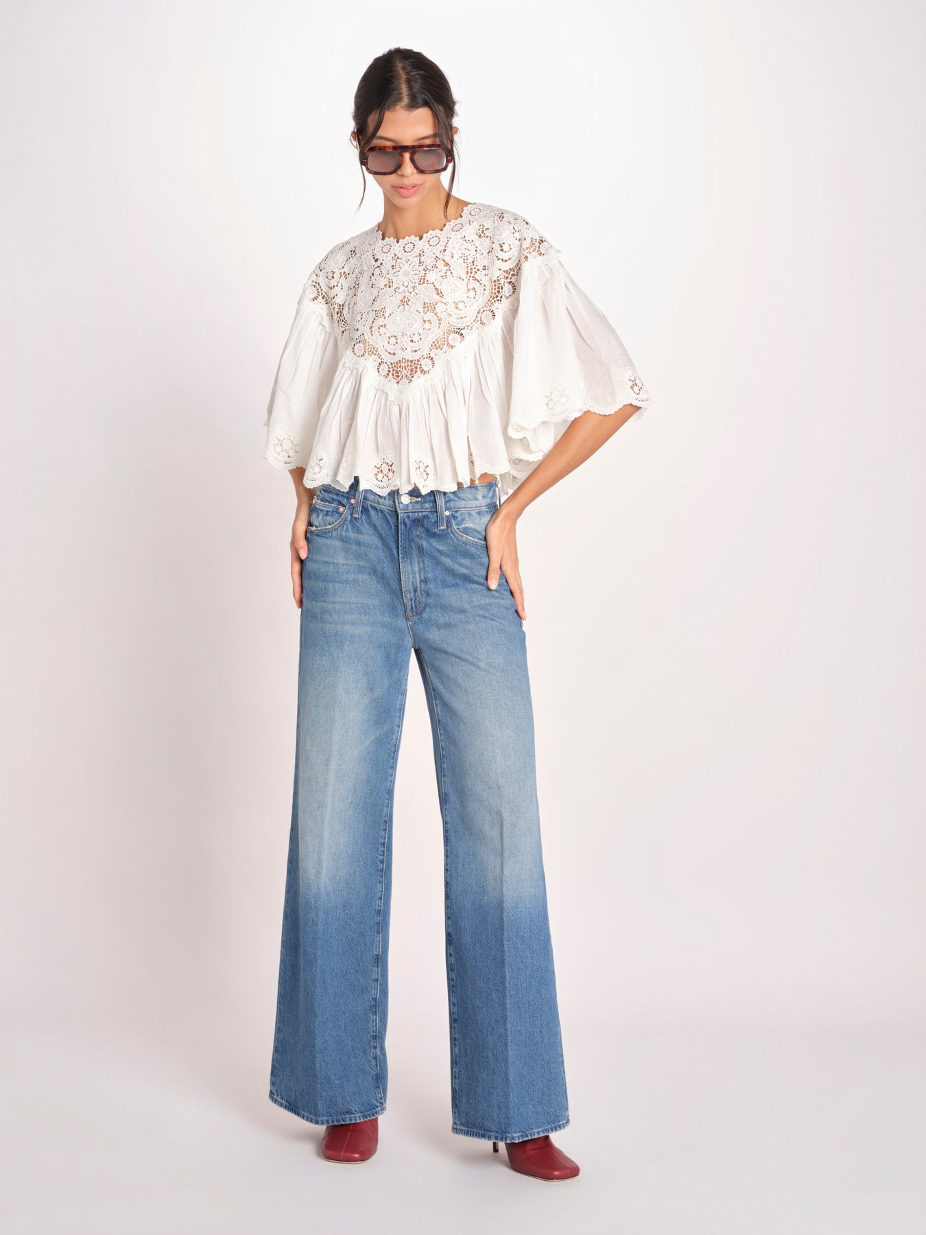 camicia cappa in pizzo SOFIA 042 CREAM sea ny 