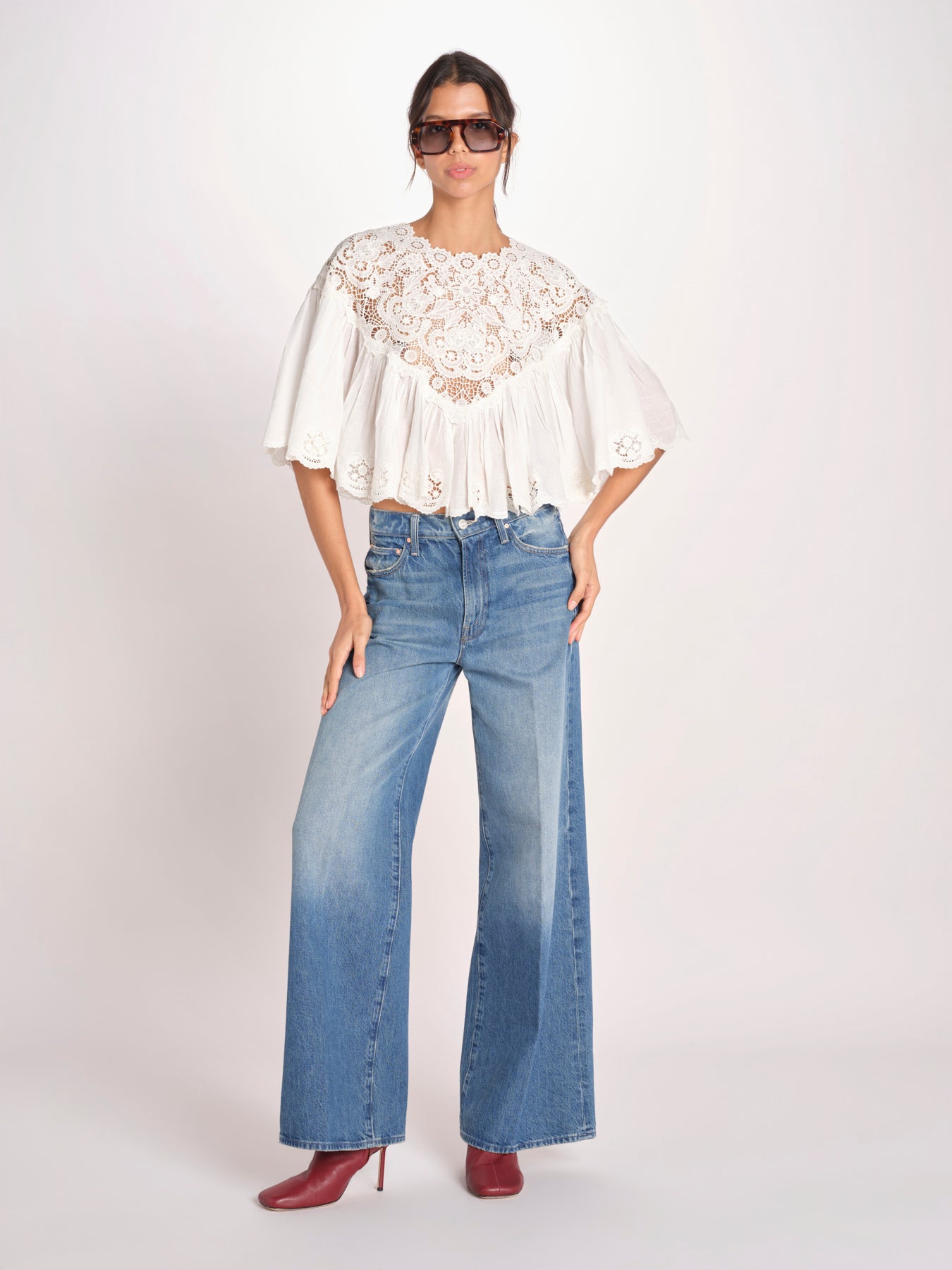 camicia cappa in pizzo SOFIA 042 CREAM sea ny 