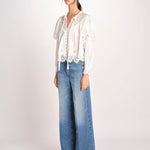 camicia a maniche lunghe in pizzo SOFIA 044 CREAM sea ny 