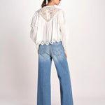 camicia a maniche lunghe in pizzo SOFIA 044 CREAM sea ny 