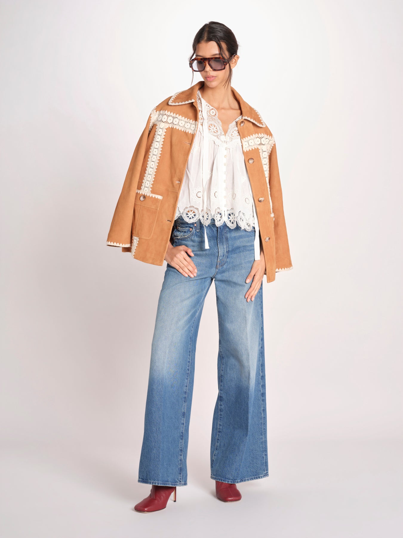camicia a maniche lunghe in pizzo SOFIA 044 CREAM sea ny 