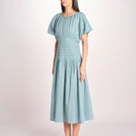 abito midi punto smoke VIOLET DRESS 112 BLUE sea ny 
