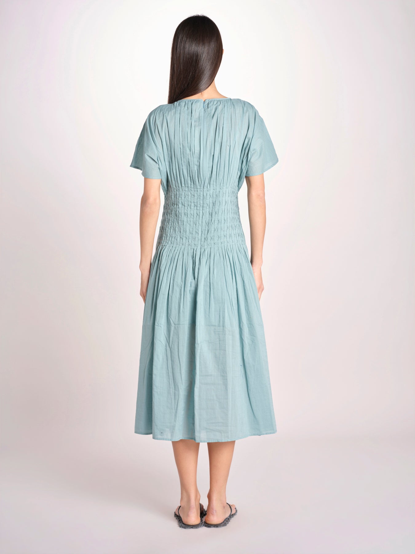 abito midi punto smoke VIOLET DRESS 112 BLUE sea ny 