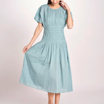 abito midi punto smoke VIOLET DRESS 112 BLUE sea ny 