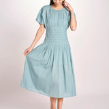 abito midi punto smoke VIOLET DRESS 112 BLUE sea ny 