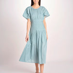 abito midi punto smoke VIOLET DRESS 112 BLUE sea ny 