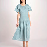 abito midi punto smoke VIOLET DRESS 112 BLUE sea ny 