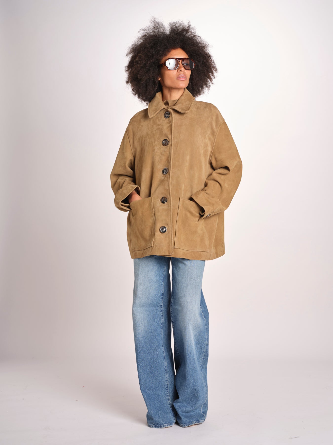 giacca in camoscio BLS0629VINCENZO SABLE ECR 4126S soeur 