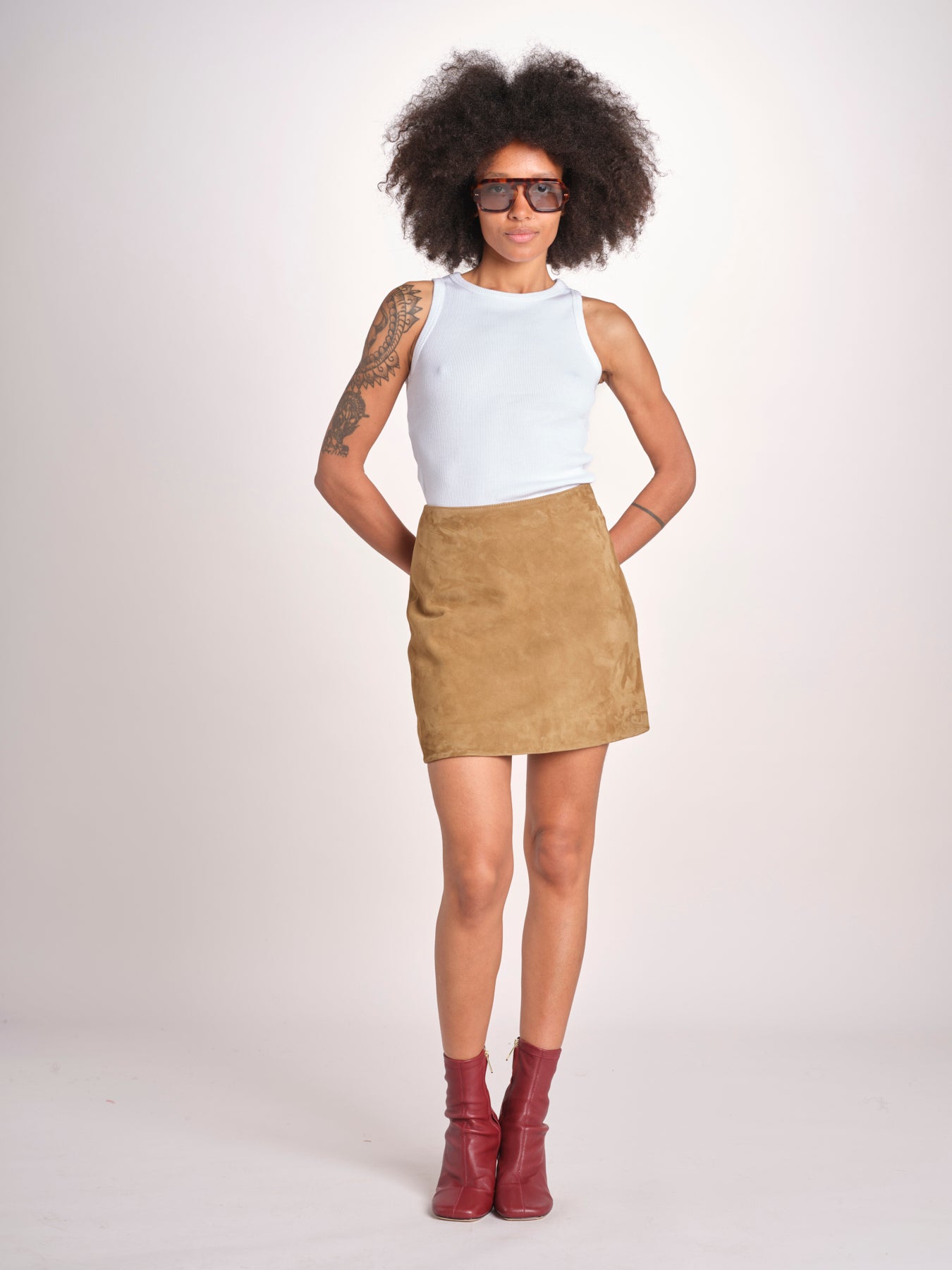 minigonna in camoscio JUP0883INNO SABLE ECR4126S soeur 