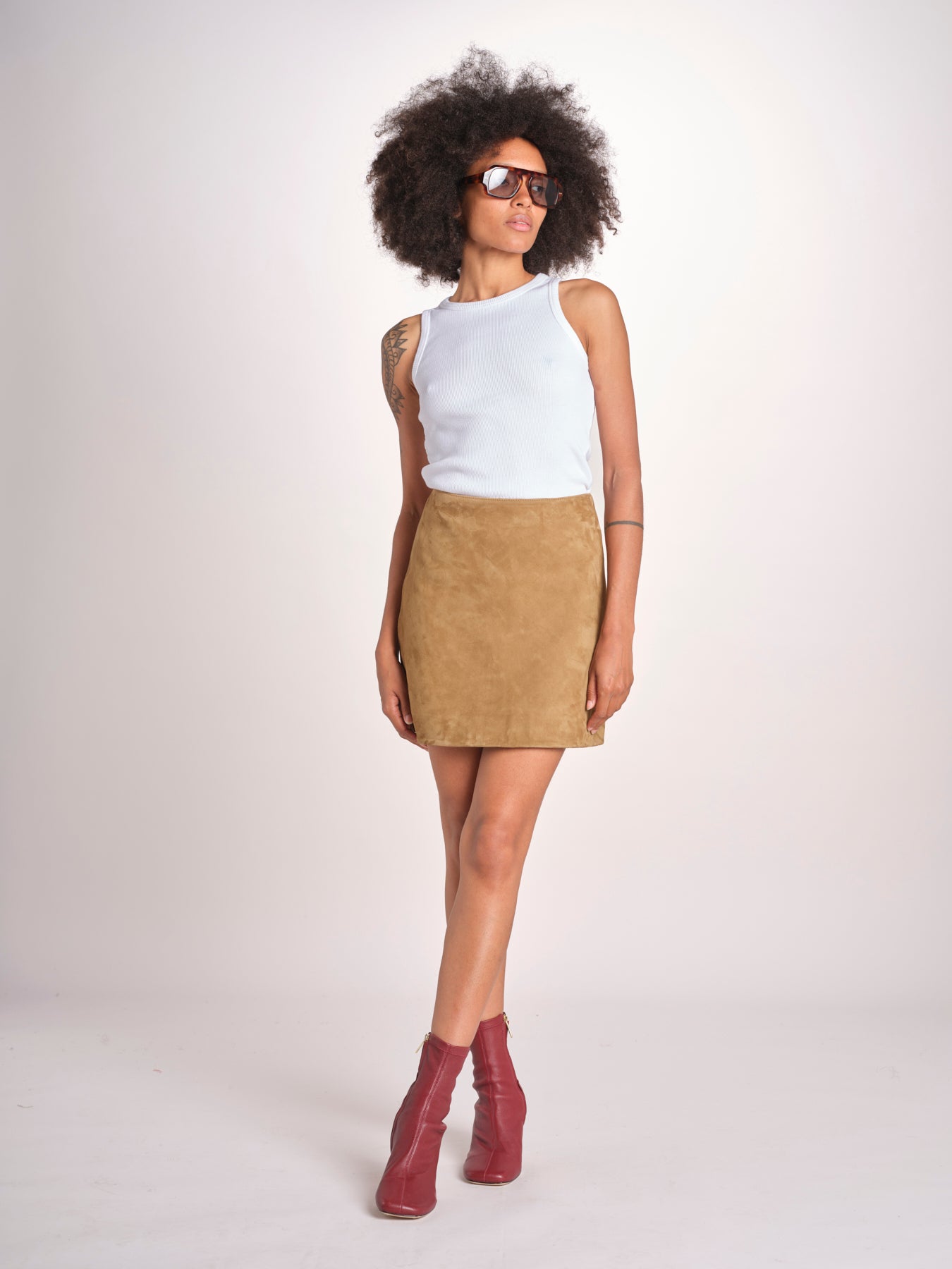 minigonna in camoscio JUP0883INNO SABLE ECR4126S soeur 