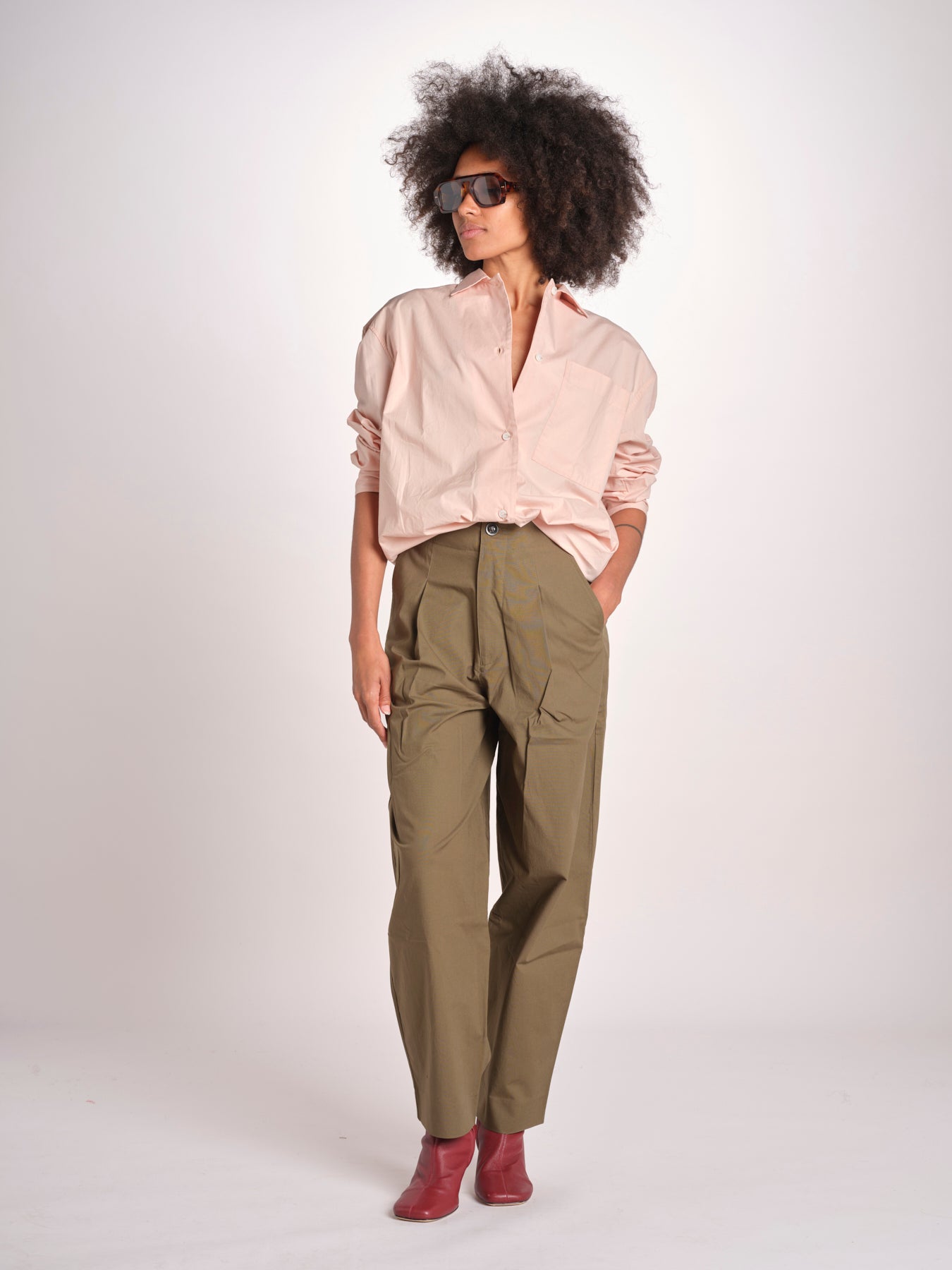 pantalone baloon con pinces PAN0623DALEY KAKI KAK0126S soeur 