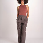 pantalone con pinces e risvolto PAN1319WATSON GRIS ANTHRACITE GRI0326S soeur 