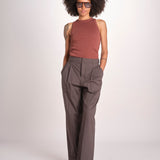 pantalone con pinces e risvolto PAN1319WATSON GRIS ANTHRACITE GRI0326S soeur 