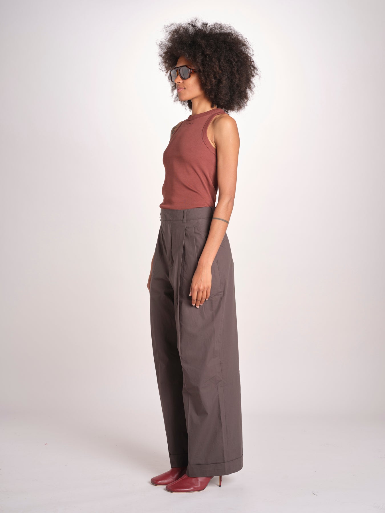 pantalone con pinces e risvolto PAN1319WATSON GRIS ANTHRACITE GRI0326S soeur 