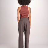 pantalone con pinces e risvolto PAN1319WATSON GRIS ANTHRACITE GRI0326S soeur 