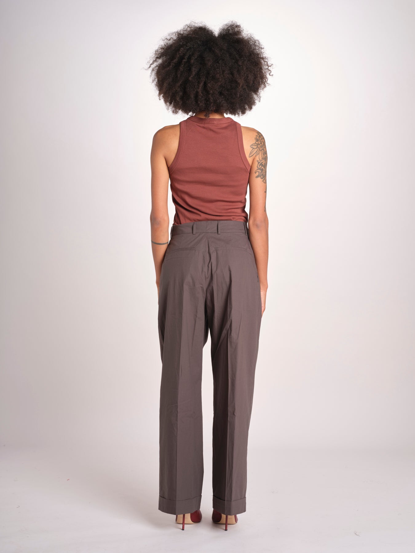 pantalone con pinces e risvolto PAN1319WATSON GRIS ANTHRACITE GRI0326S soeur 