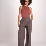 pantalone con pinces e risvolto PAN1319WATSON GRIS ANTHRACITE GRI0326S soeur 