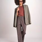 pantalone con pinces e risvolto PAN1319WATSON GRIS ANTHRACITE GRI0326S soeur 