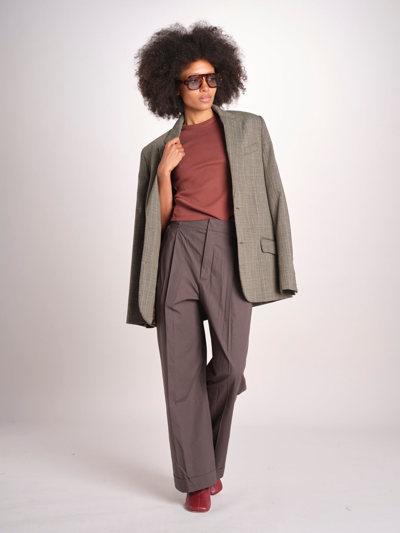pantalone con pinces e risvolto PAN1319WATSON GRIS ANTHRACITE GRI0326S soeur 
