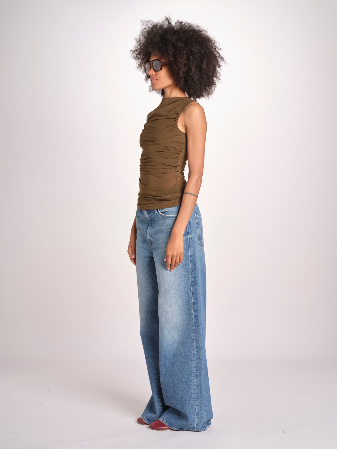 top in tulle TSH0624IRINA KAKI BRONZE KAKI1026S soeur 