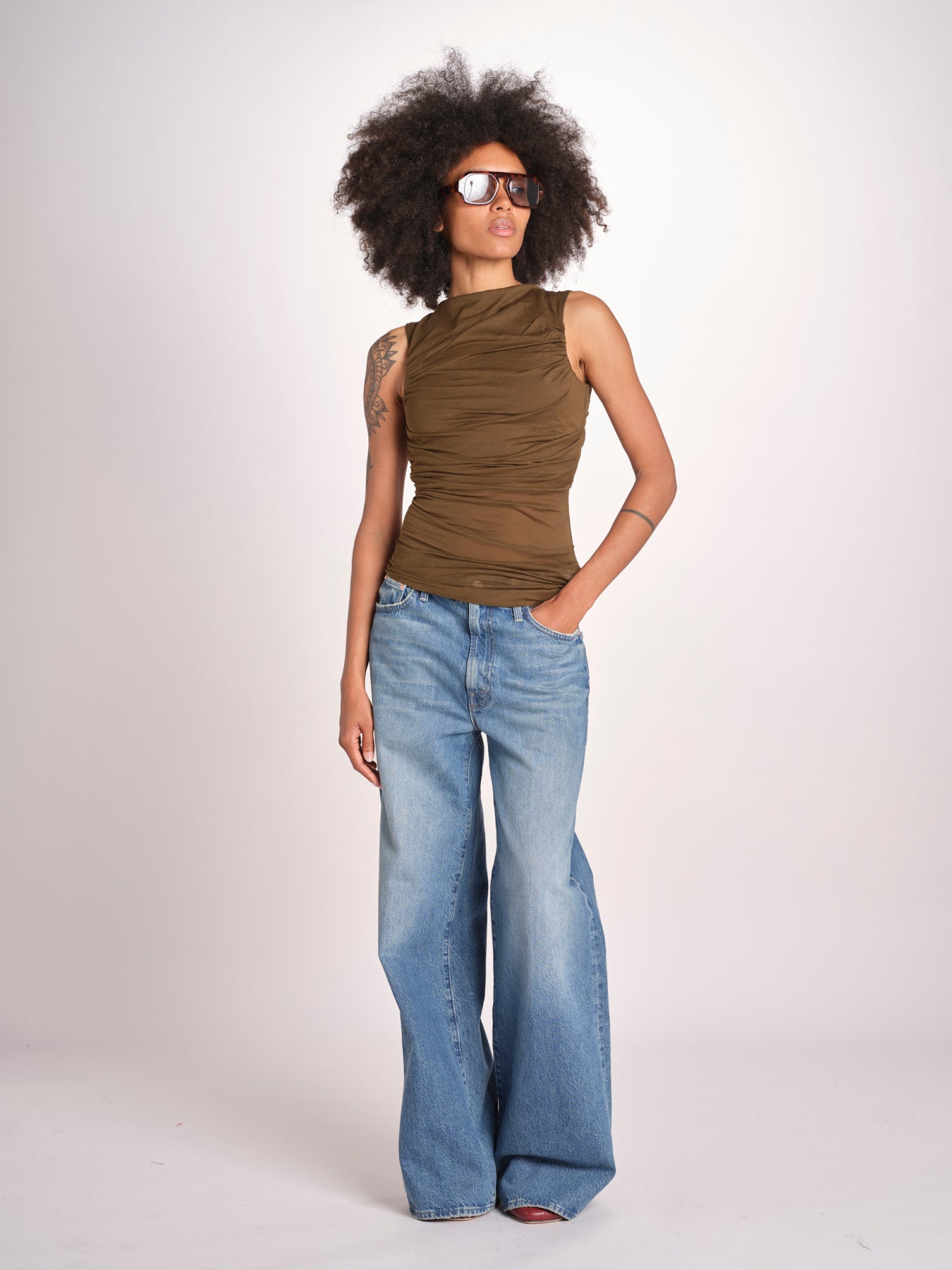top in tulle TSH0624IRINA KAKI BRONZE KAKI1026S soeur 