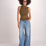 top in tulle TSH0624IRINA KAKI BRONZE KAKI1026S soeur 