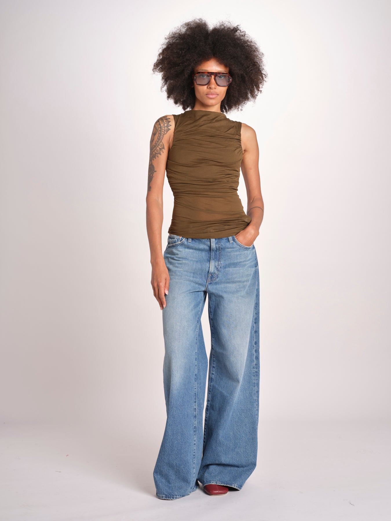 top in tulle TSH0624IRINA KAKI BRONZE KAKI1026S soeur 