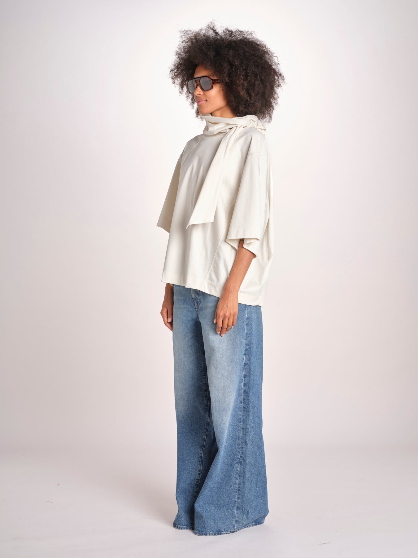 blousa con sciarpa TSH0720HELENA BLANC BLA0126S soeur 