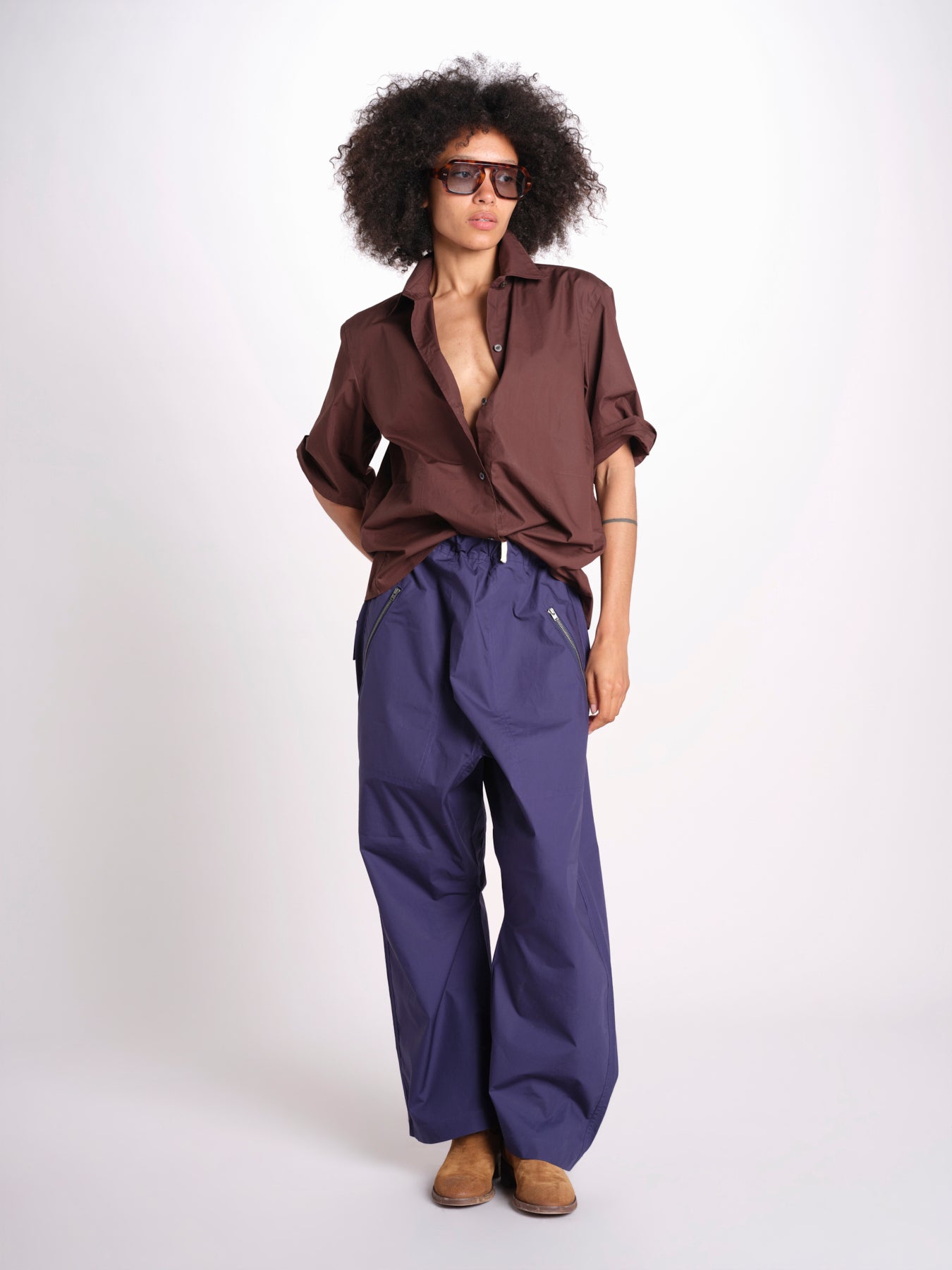 pantalone zip over in nylon PACK EBONY sofie d'hoore 