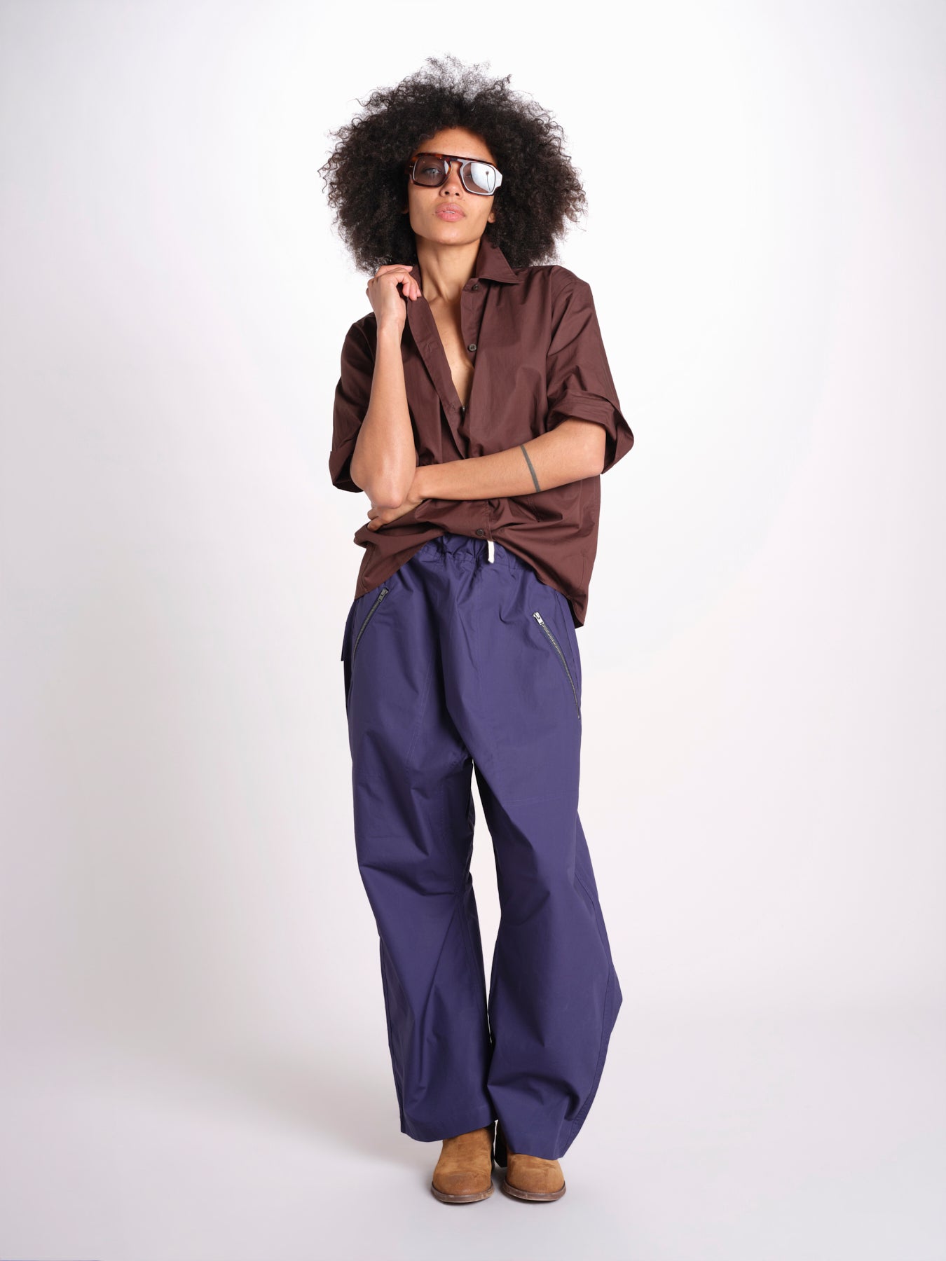 pantalone zip over in nylon PACK EBONY sofie d'hoore 