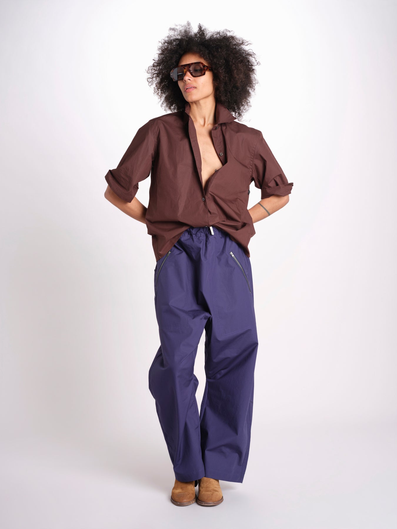 pantalone zip over in nylon PACK EBONY sofie d'hoore 
