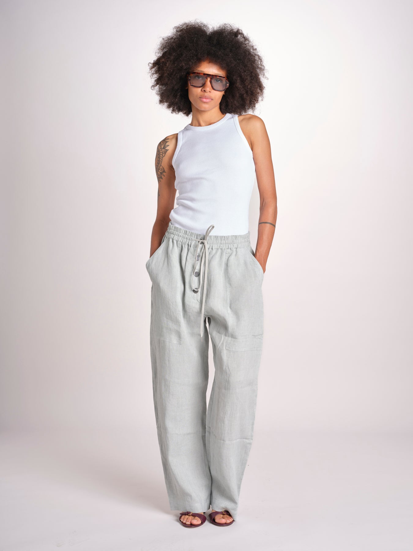 pantalone con bottone ATTIS SNW-1640 SPEARMINT studio nicholson 