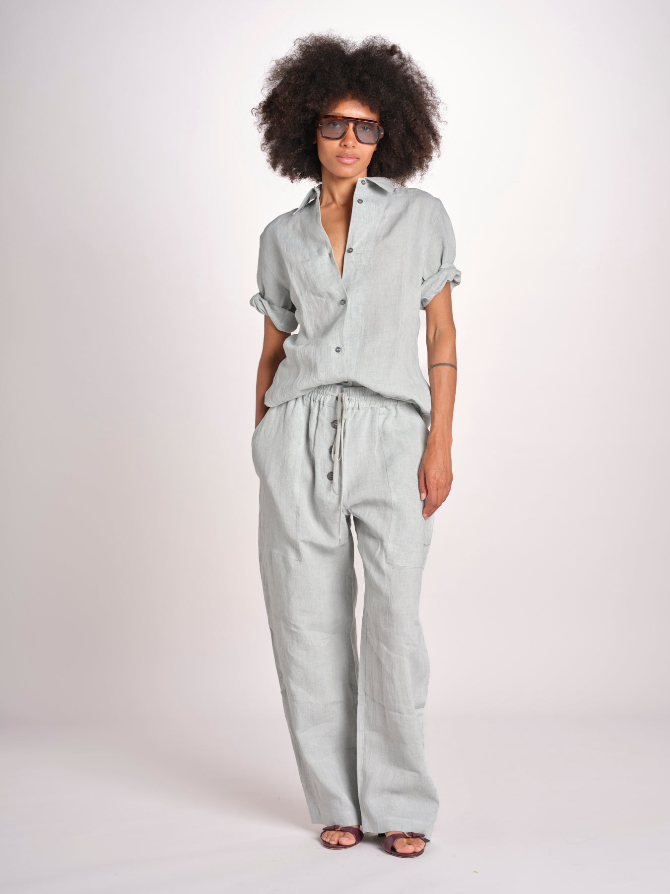pantalone con bottone ATTIS SNW-1640 SPEARMINT studio nicholson 