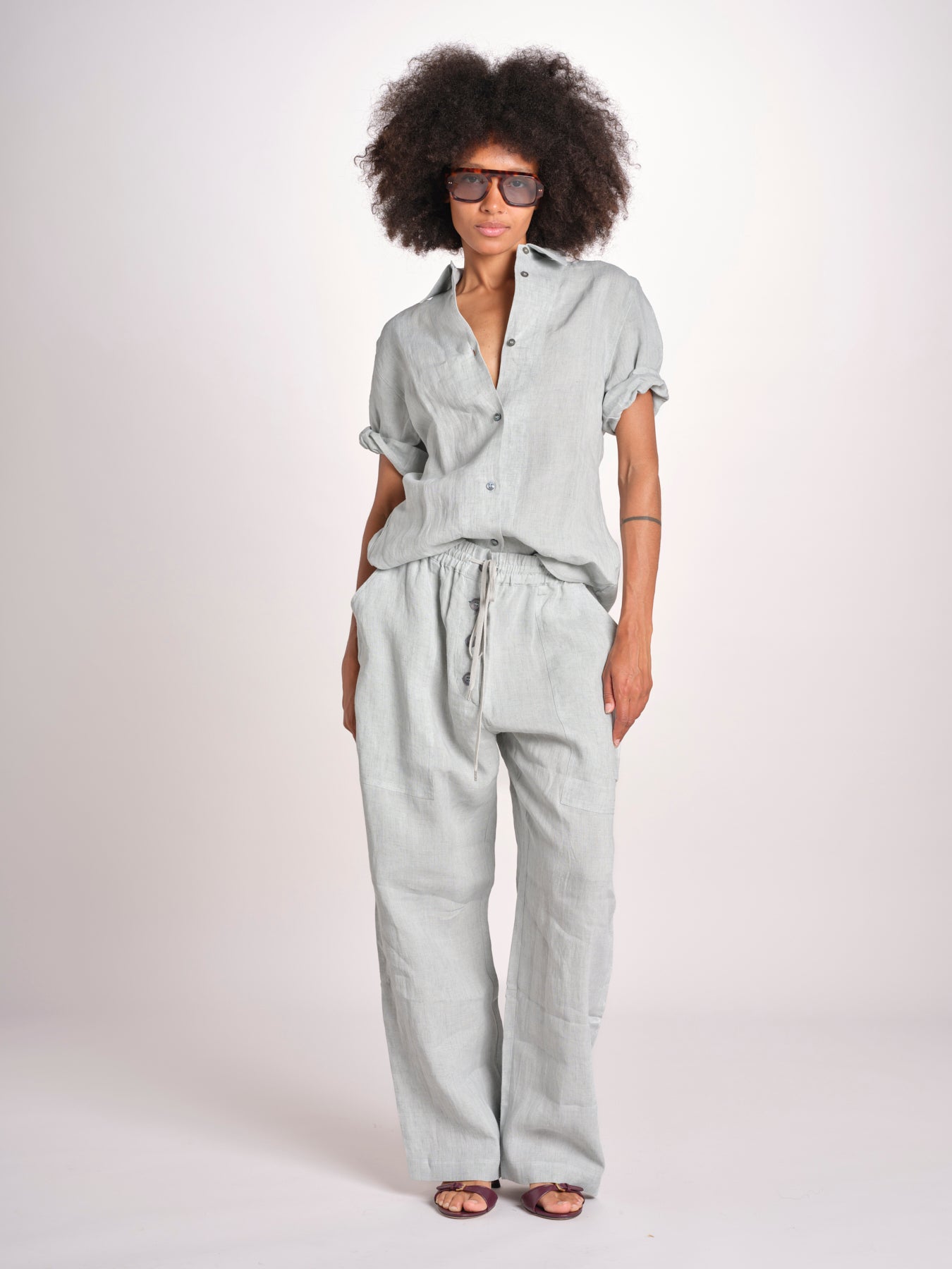 pantalone con bottone ATTIS SNW-1640 SPEARMINT studio nicholson 