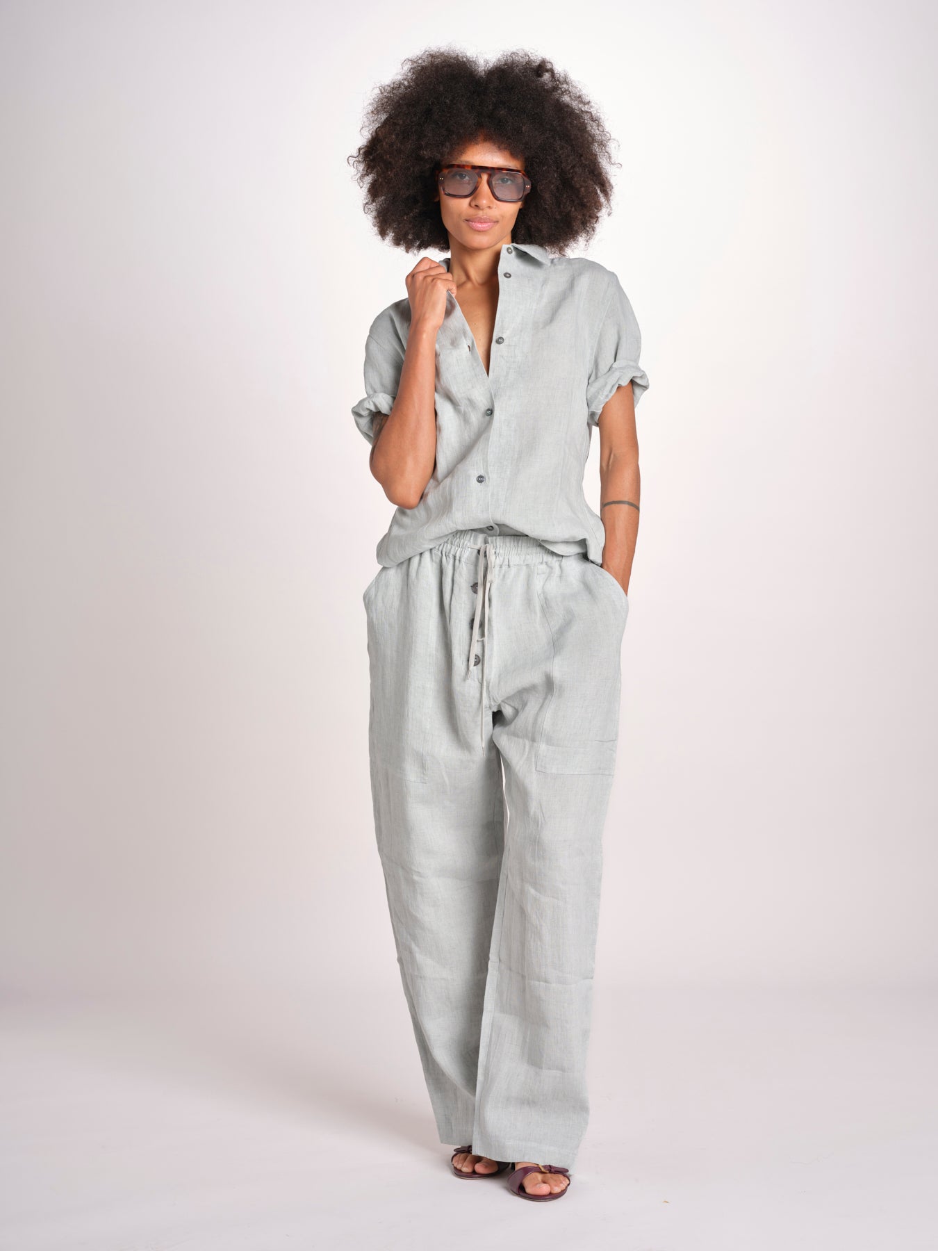 camicia manica corta ESTES SNW-1897 SPEARMINT studio nicholson 