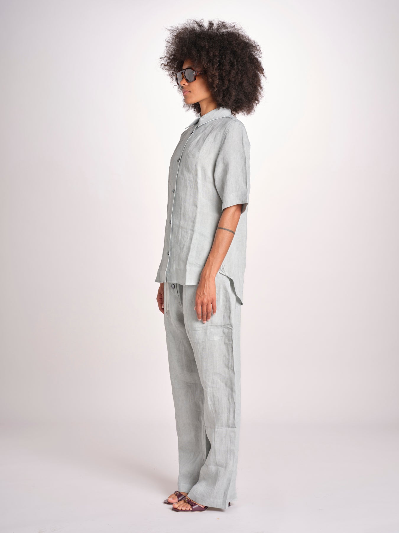 camicia manica corta ESTES SNW-1897 SPEARMINT studio nicholson 