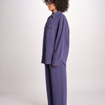 camicia uomo con impunture LOURO 1479 INDIGO studio nicholson 