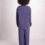 camicia uomo con impunture LOURO 1479 INDIGO studio nicholson 
