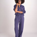 camicia uomo con impunture LOURO 1479 INDIGO studio nicholson 