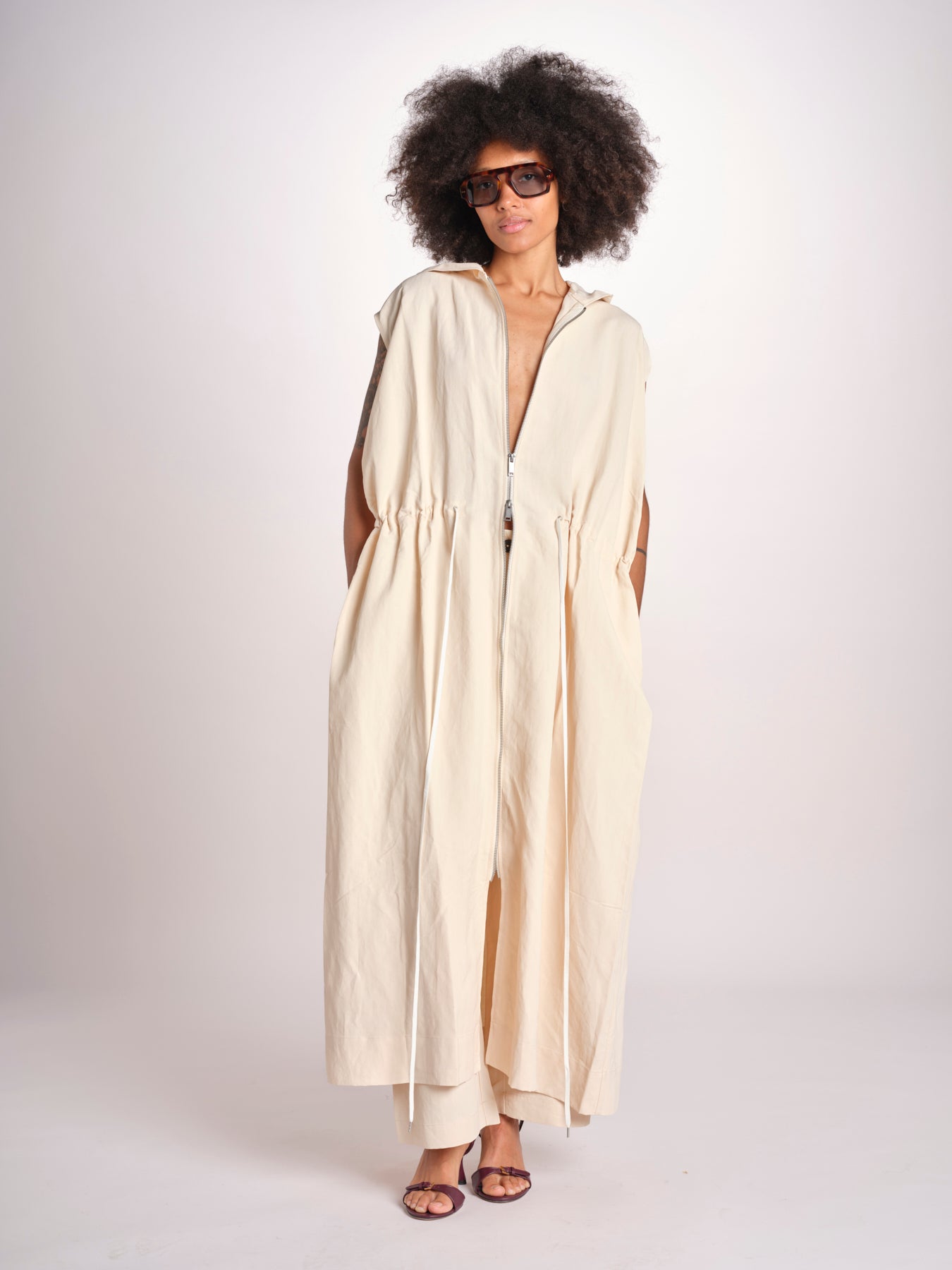 gilet lungo con cappuccio MATURIN 1195 CANVAS studio nicholson 