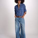 camicia KIPRO-502Y BLEU terre rouge 