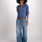 camicia KIPRO-502Y BLEU terre rouge 