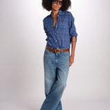 camicia KIPRO-502Y BLEU terre rouge 