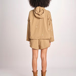 parka con fiorellini ricamati CROPPED TRAILHEAD OWJ01B575 KAKI the GREAT 